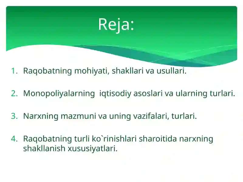 Narxlarning mohiyati va shakllanish xususiyatlari 2