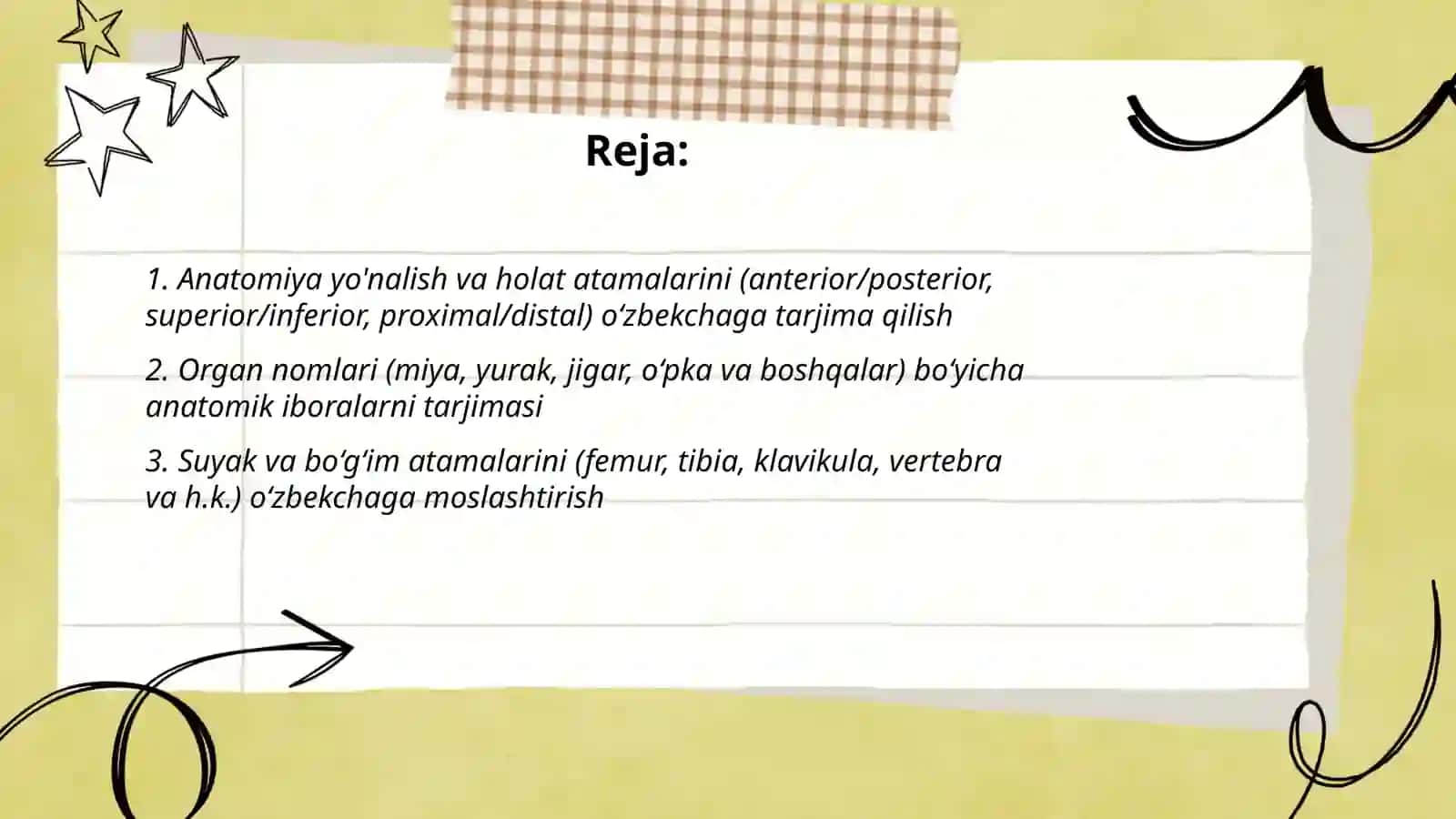 Anatomik iboralarning tarjimasi 2
