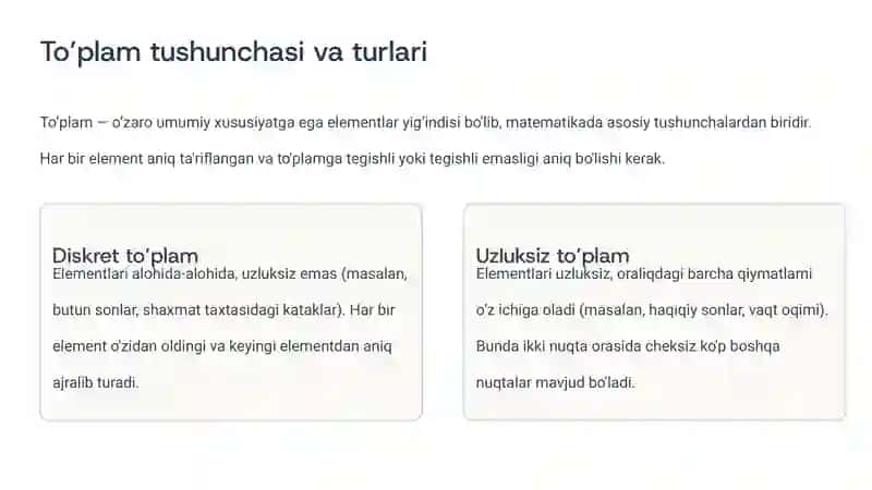 Diskrettizatsiya fanidan mashg'ulot 2