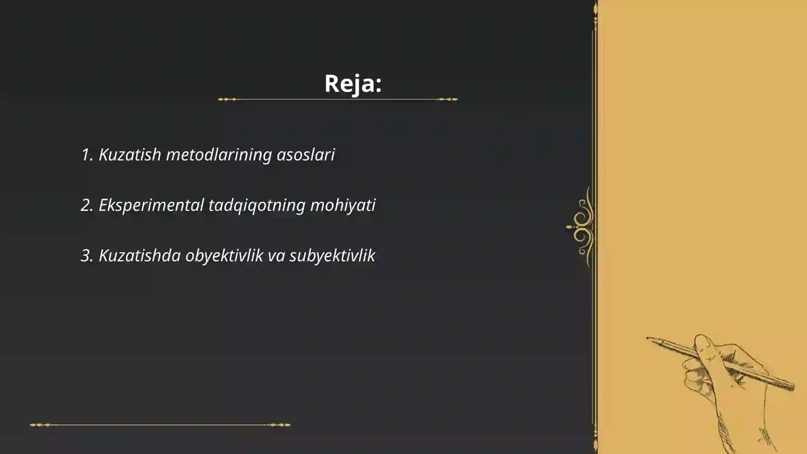 Psixalogiya tadqiqot mtodlari. Kuzatish eksprement 2