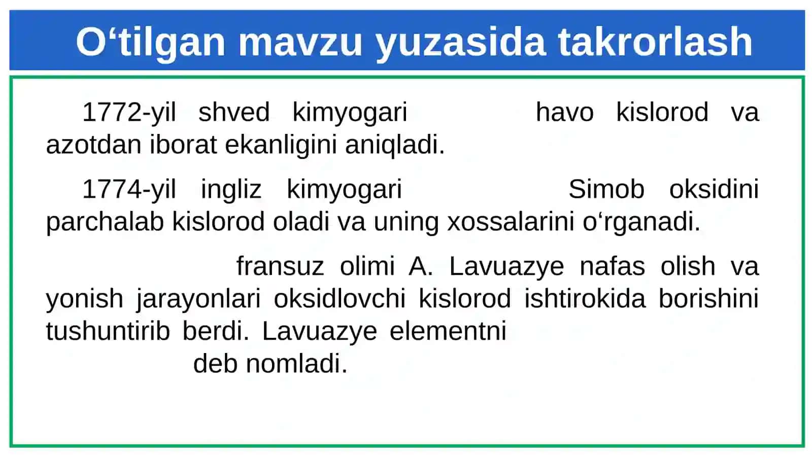 Kislorod - oddiy modda. 2