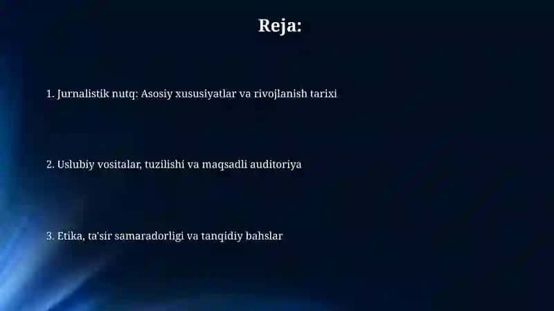 Jurnalistik nutq: Tarix va rivojlanish 2