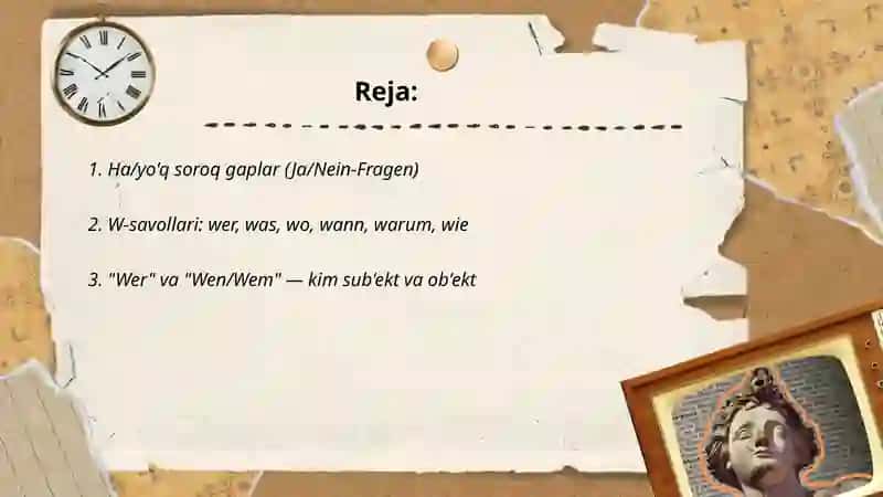 Nemis tili soroq gaplar 2