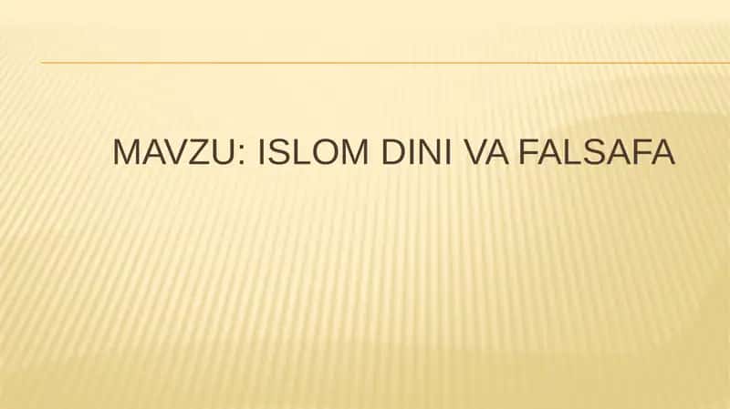 ISLOM MADANIYATINING O’ZIGA XOSLIGI 2