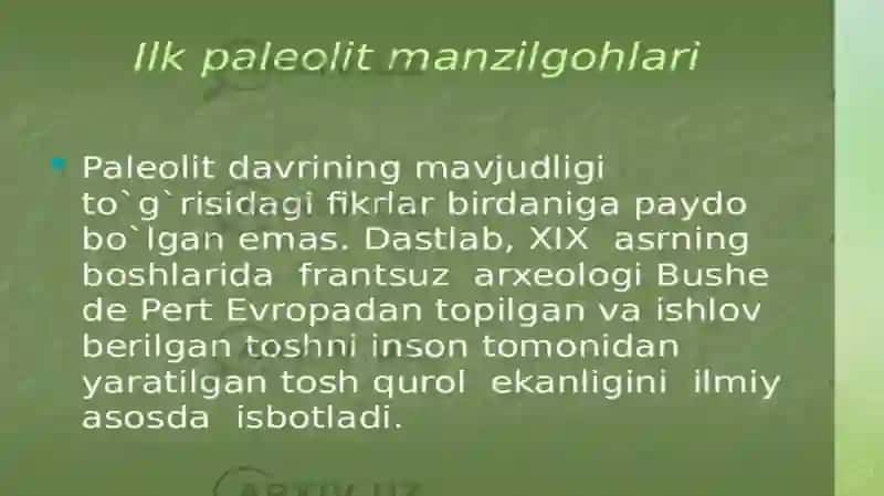 Ilk paleolit davri yodgorliklari 2