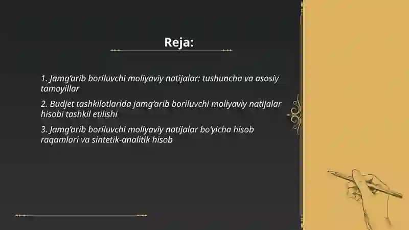 Budjet tashkilotlarining jamg‘arib boriluvchi moliyaviy natijalari hisobi 2