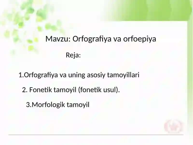 Orfografiya va orfoepiya 2