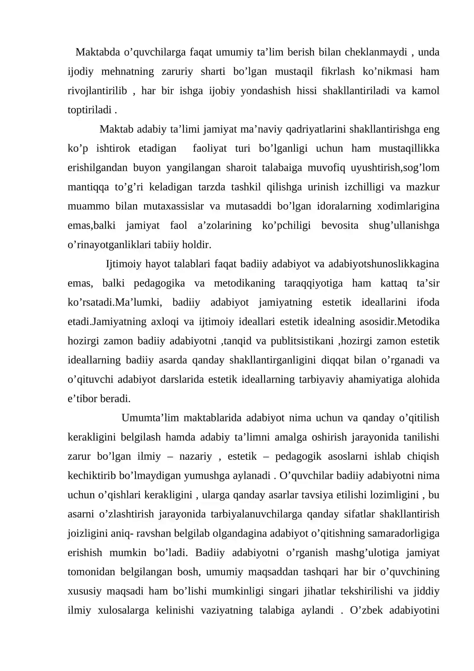 Adabiyot o’qitish metodikasi fan sifatida 2