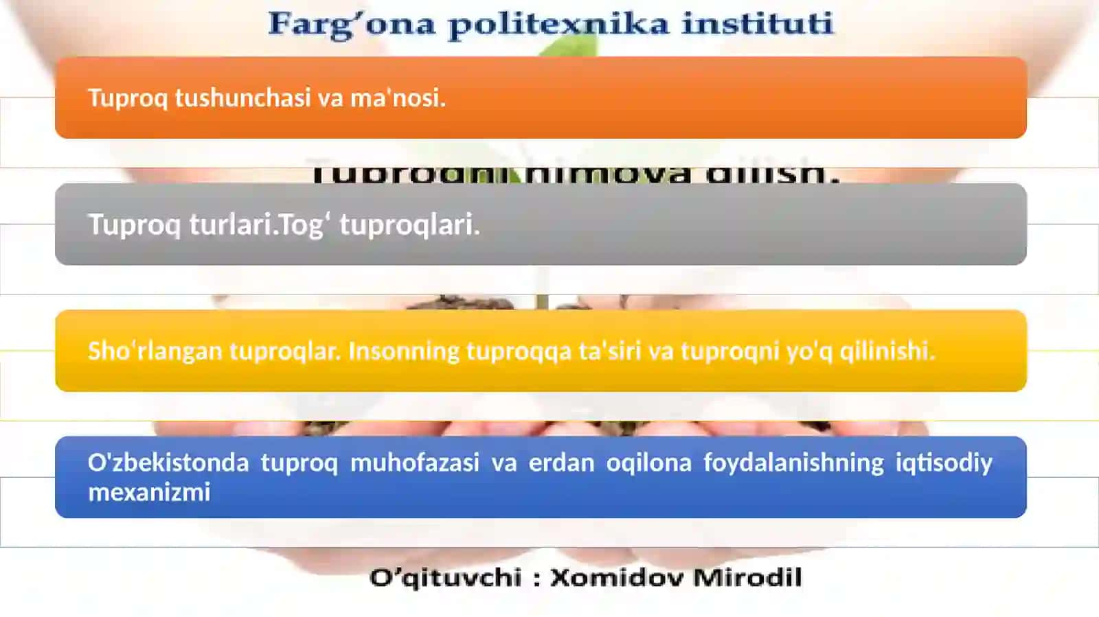 Tuproqni himoya qilish 2