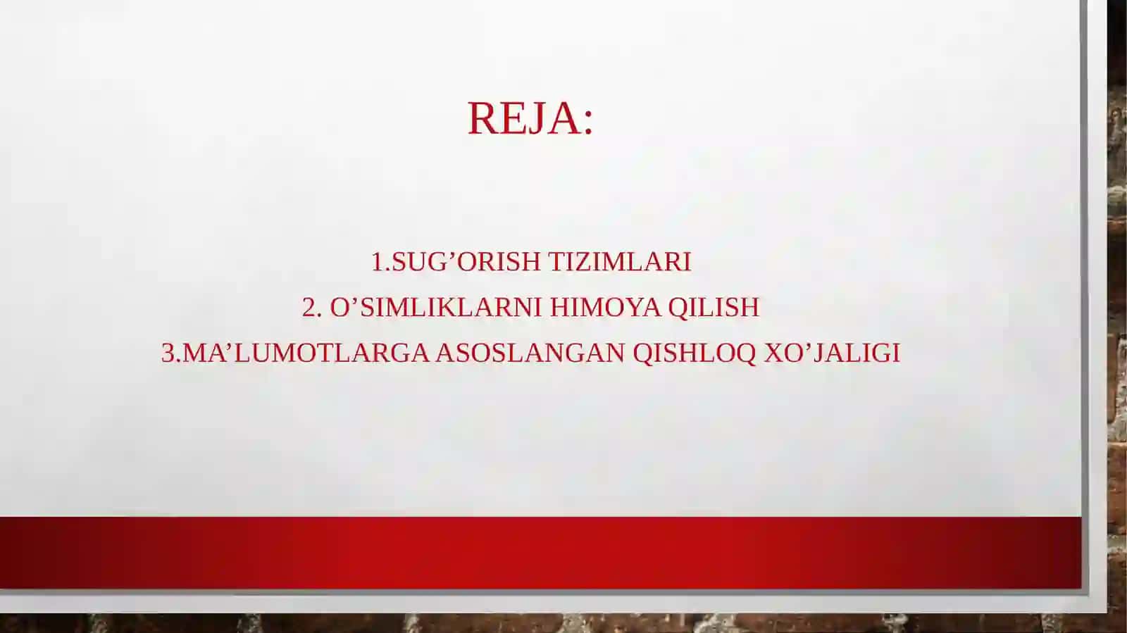 Sug’orish tizimlari 2