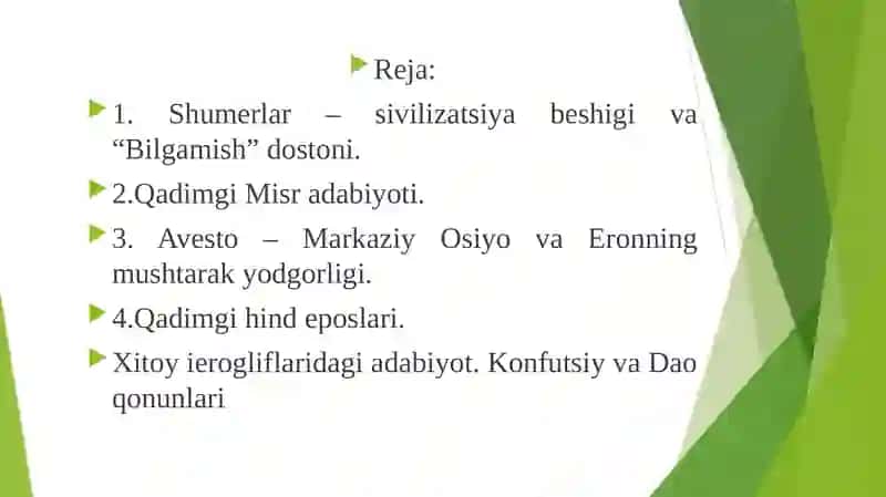 Qadimgi Sharq adabiyotining didaktik xususiyatlari 2