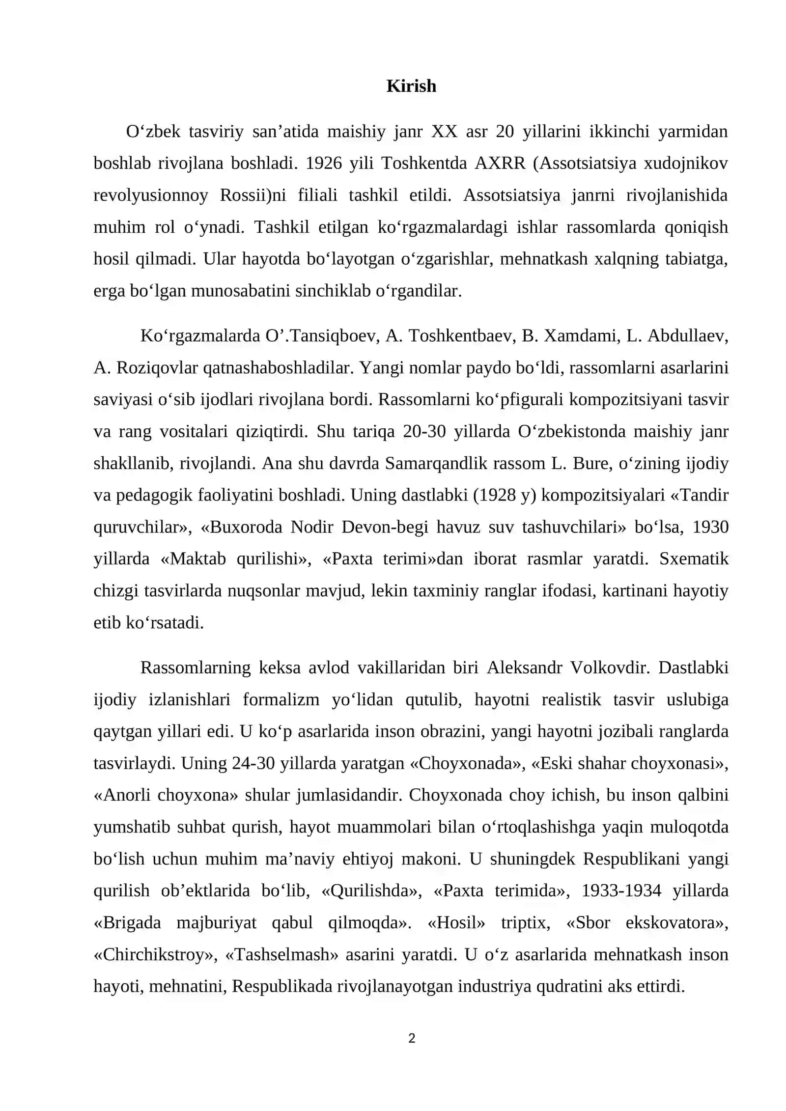 Maishiy janrda kompozitsiya bajarish texnologiyasi (m.b). Diplom ishi. Kurs ishi 2