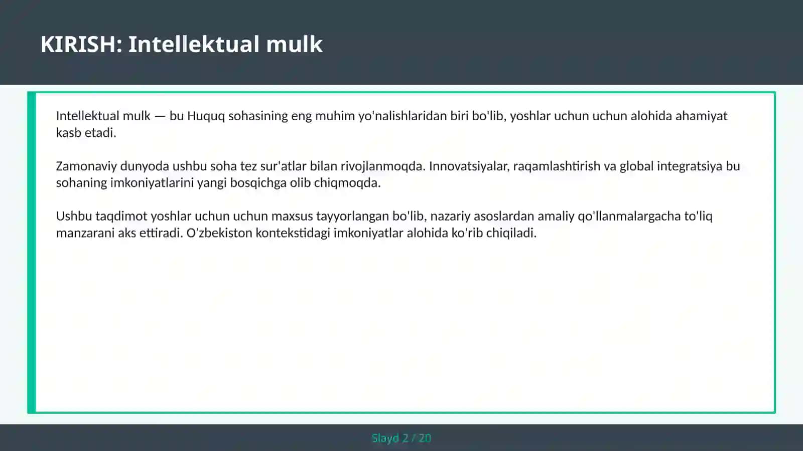 Intellektual mulk 2
