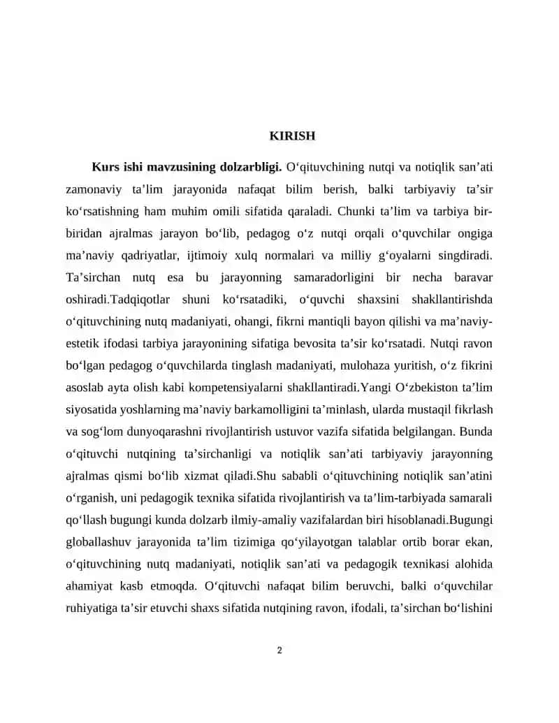 O‘QITUVCHINING NOTIQLIK SAN’ATI – PEDAGOGIK TEXNIKANING IFODASI SIFATIDA 2