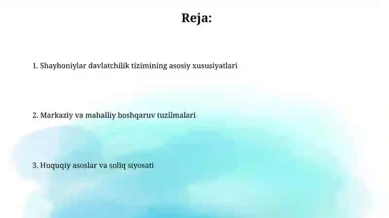 Shayboniylarning davlat boshqaruv tizimi 2