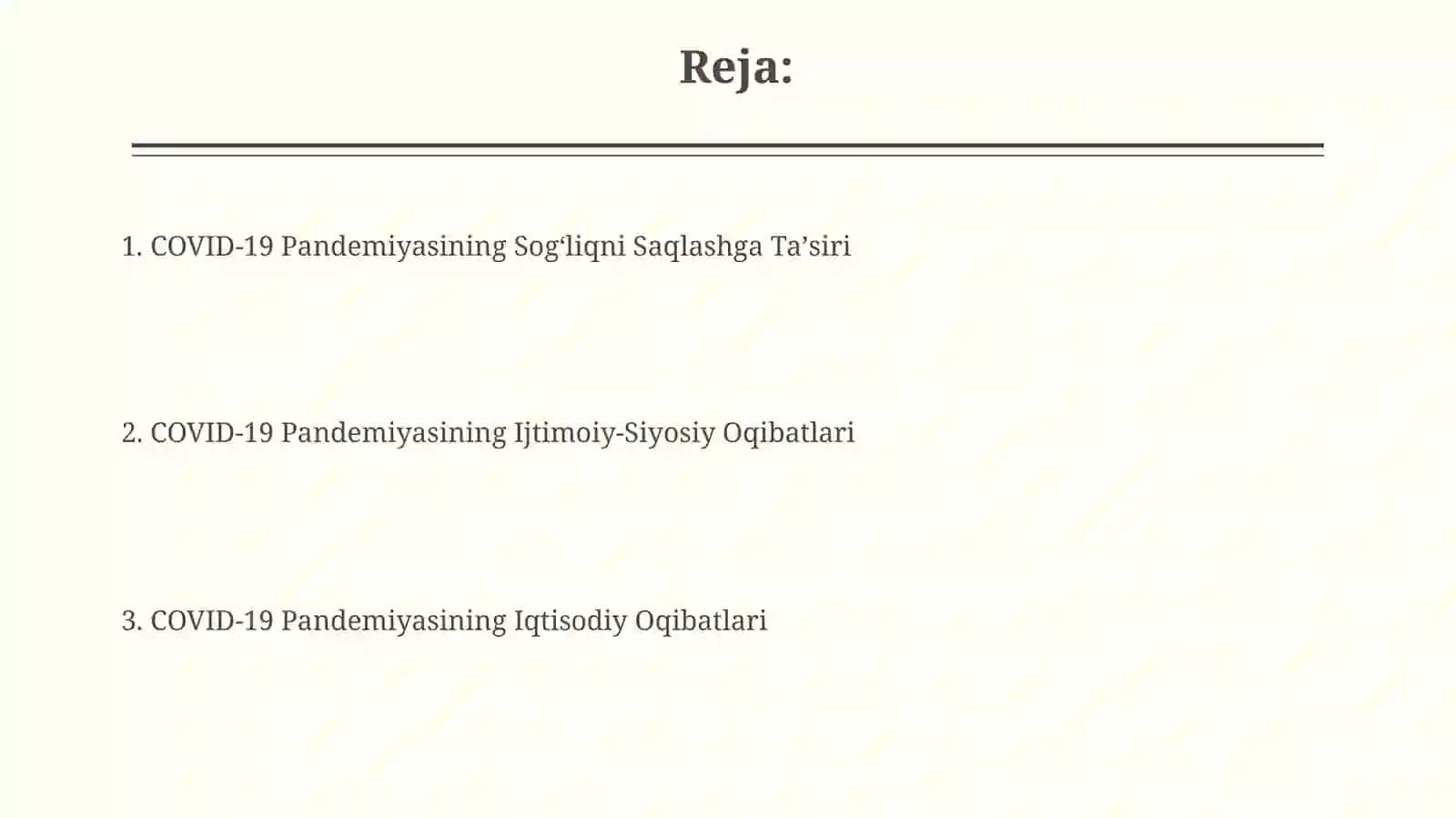Covid - 19 pandemiyasining oqibatlari 2
