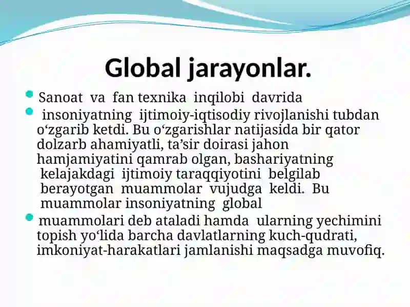 Global jarayonlardialektikasi 2