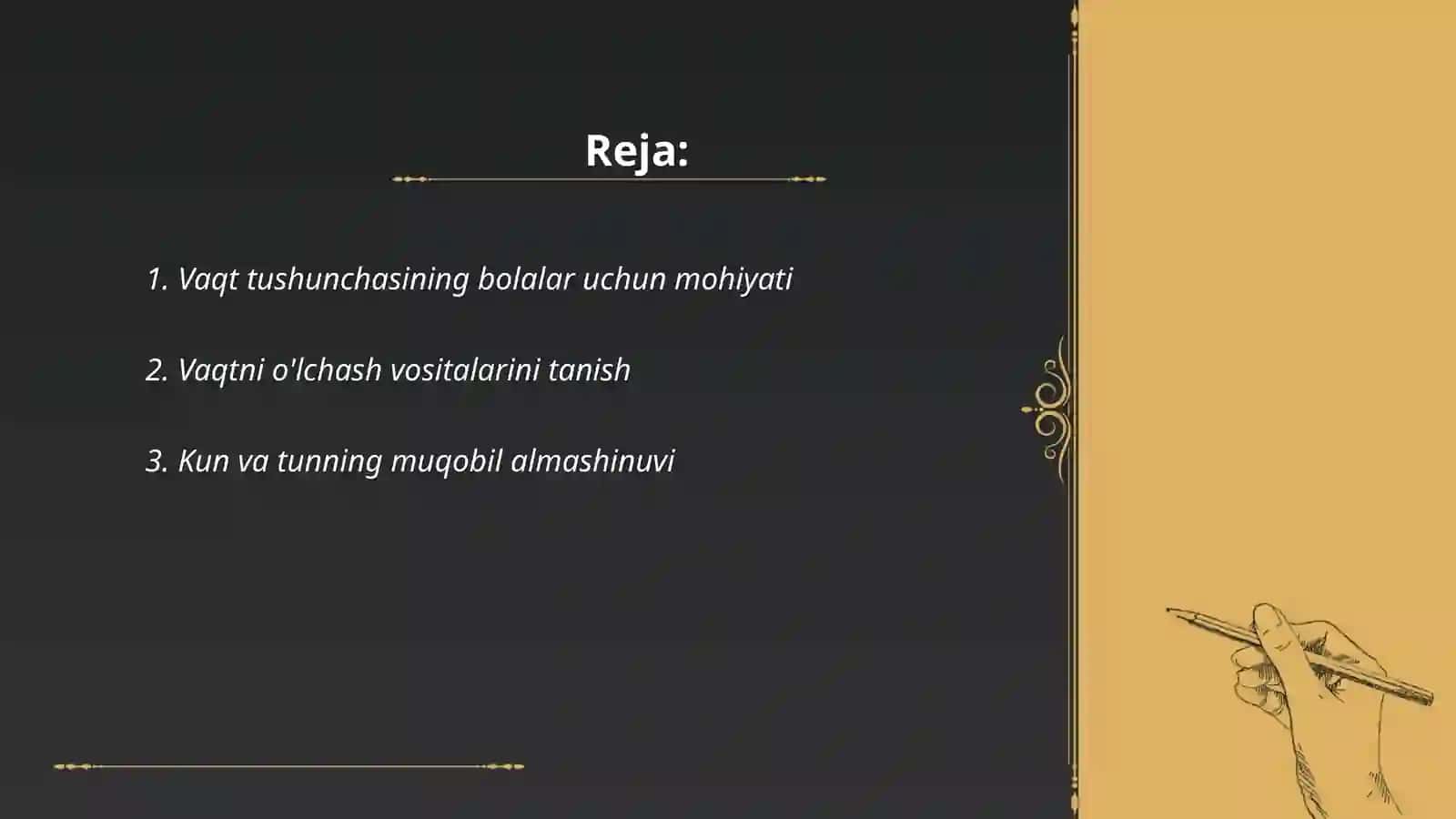 Bolalarda vaqtni chamlashga o'rgatish vazifalari 2