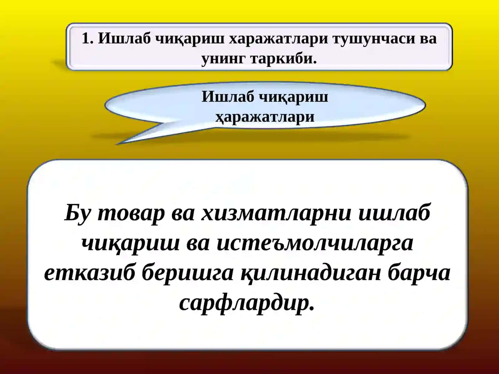 Ишлаб чиқариш ҳаражатлари 2