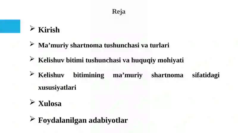 Ma’muriy Shartnomalar 2
