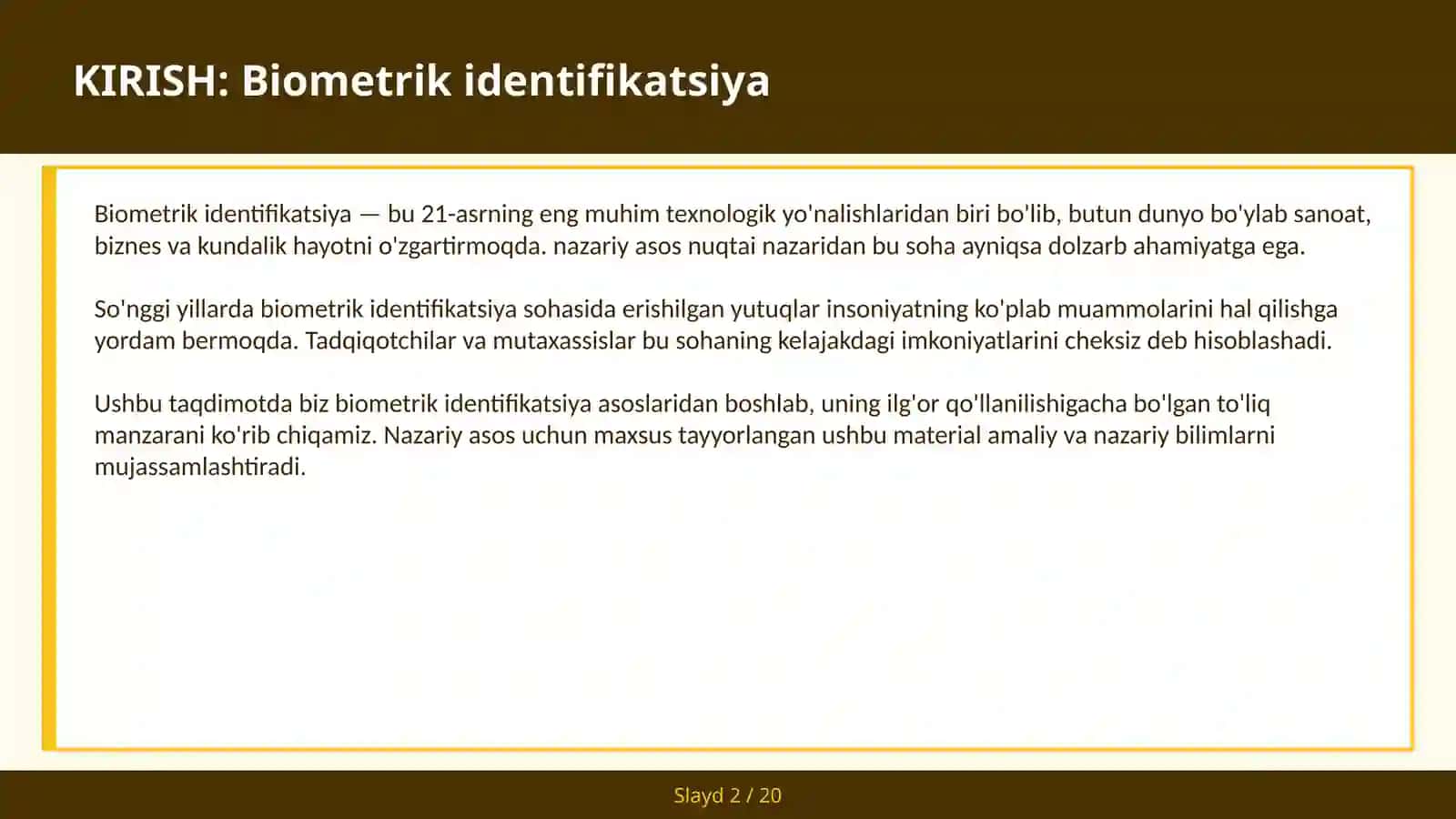 BIOMETRIK IDENTIFIKATSIYA 2
