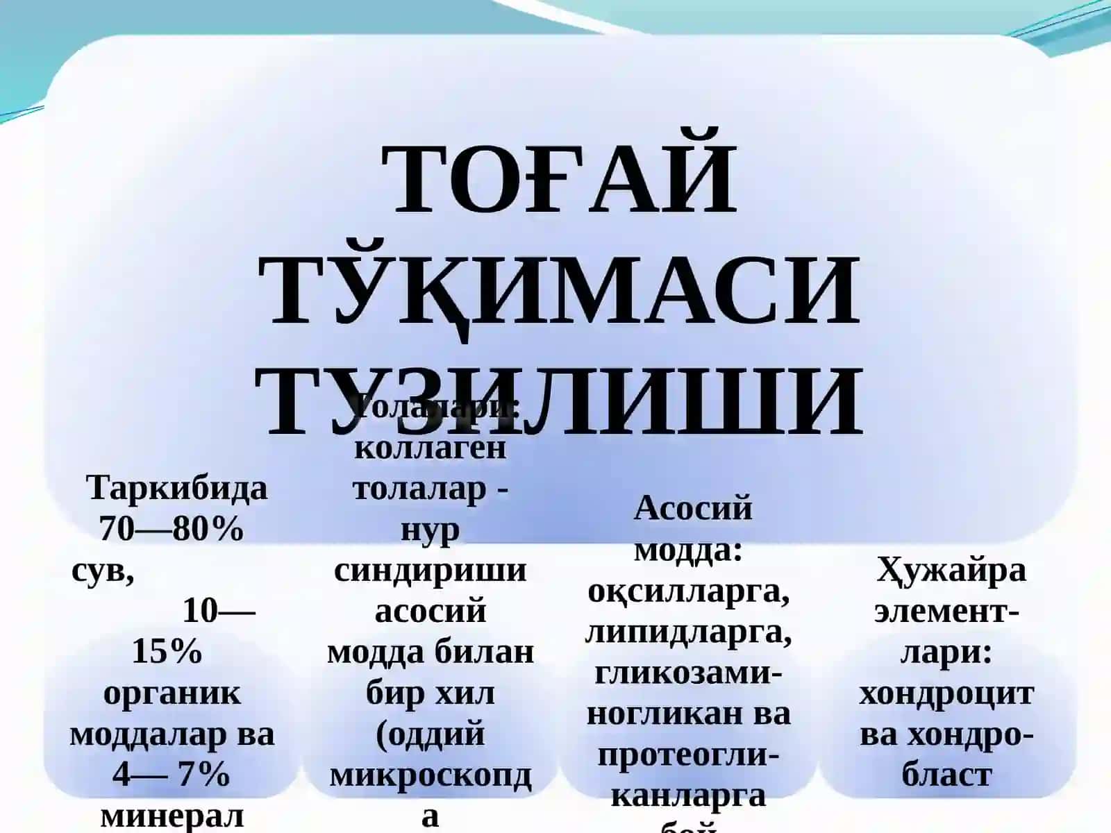 Тоғай ва суяк тўқималари 2