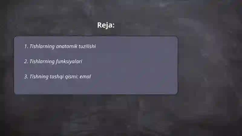 Tishning anatomiyasi 2