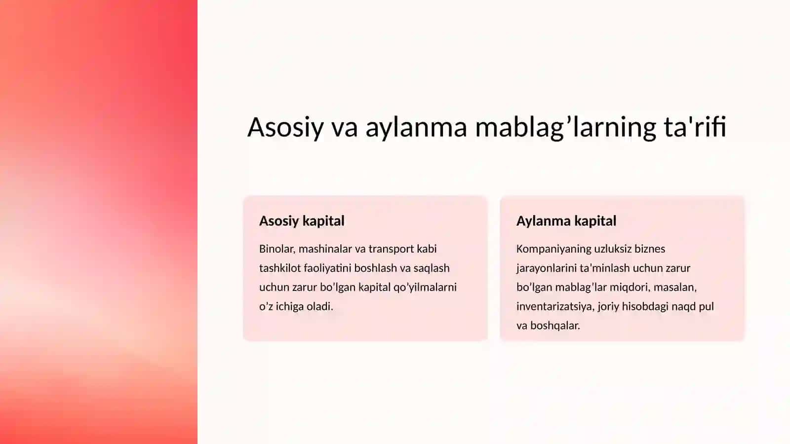 Asosiy va aylanma kapital statistikasi 2