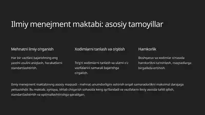 Menejmentning ilmiy maktablari 2