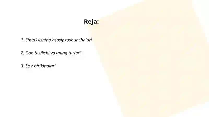 Sintaksisning asosiy tushunchalari 2