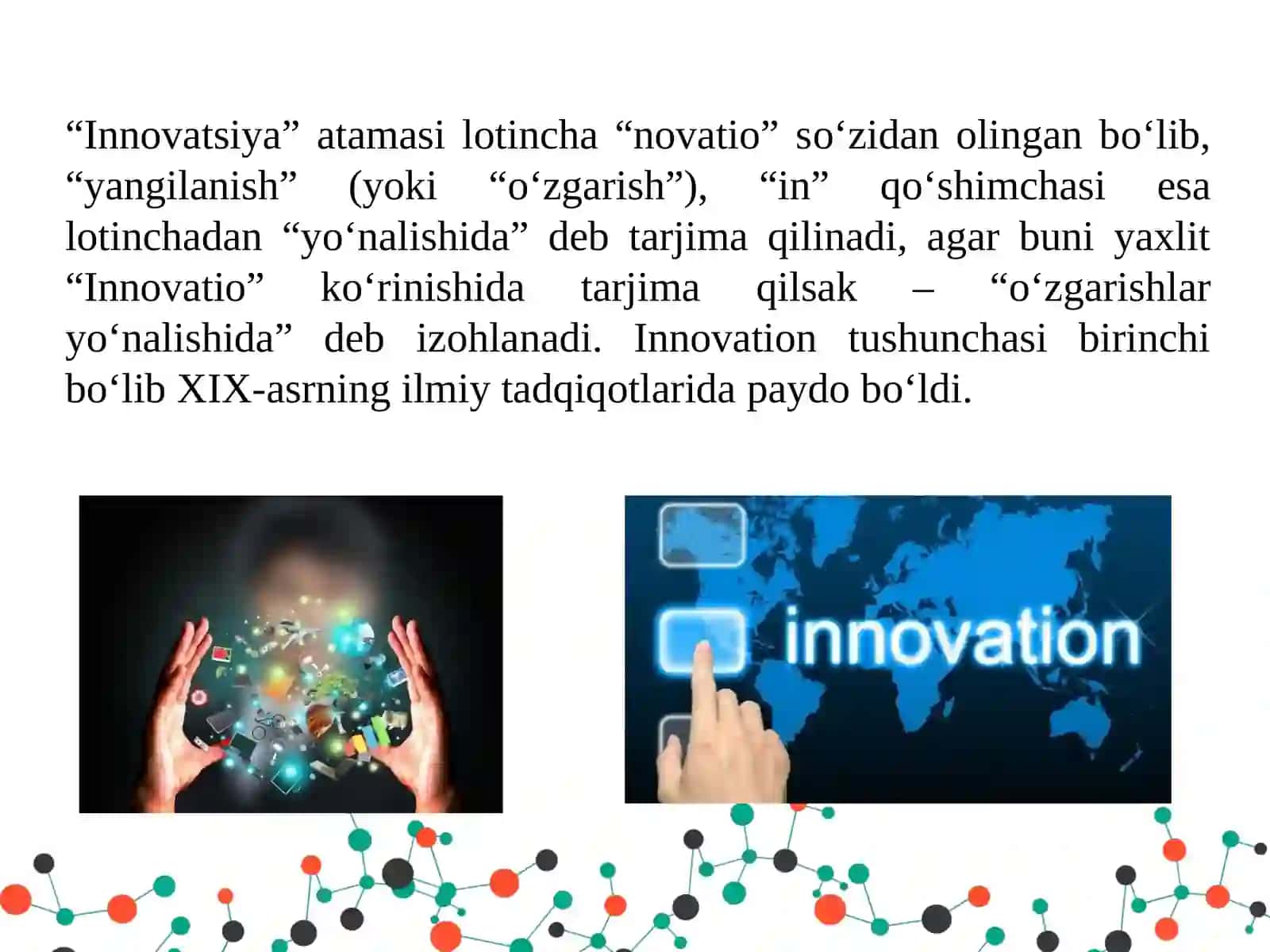 Innovatsiyada innovatsion jarayonlar Reja 2