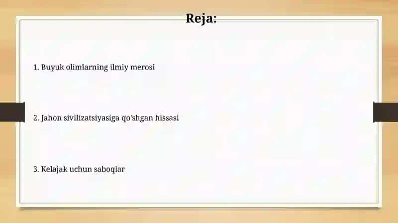 Jahon sivilizatsiyasiga qo'shgan hissasi 2