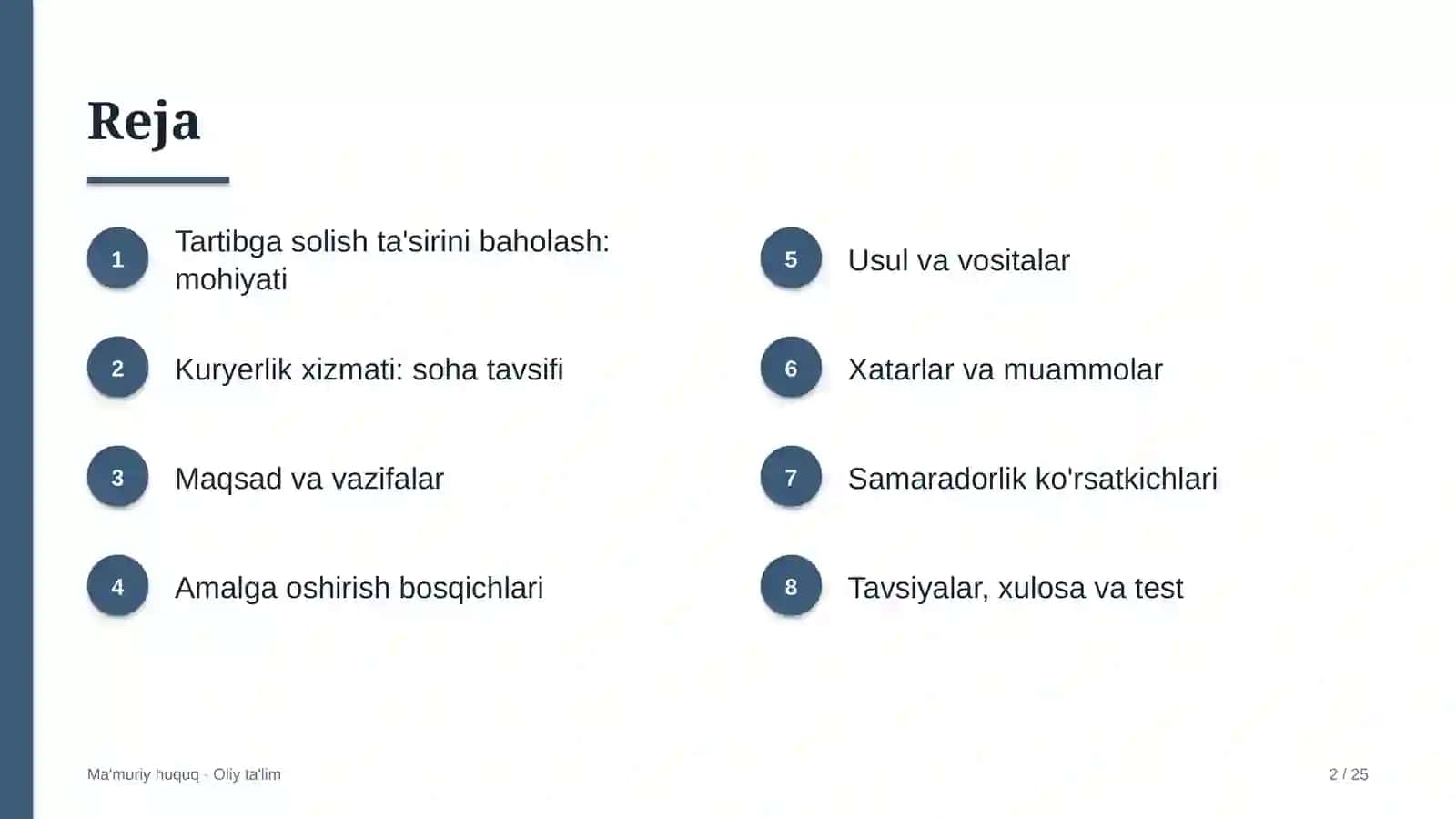 Kuryerlik xizmatida normativ-huquqiy hujjatlarning tartibga solish ta'sirini baholash 2