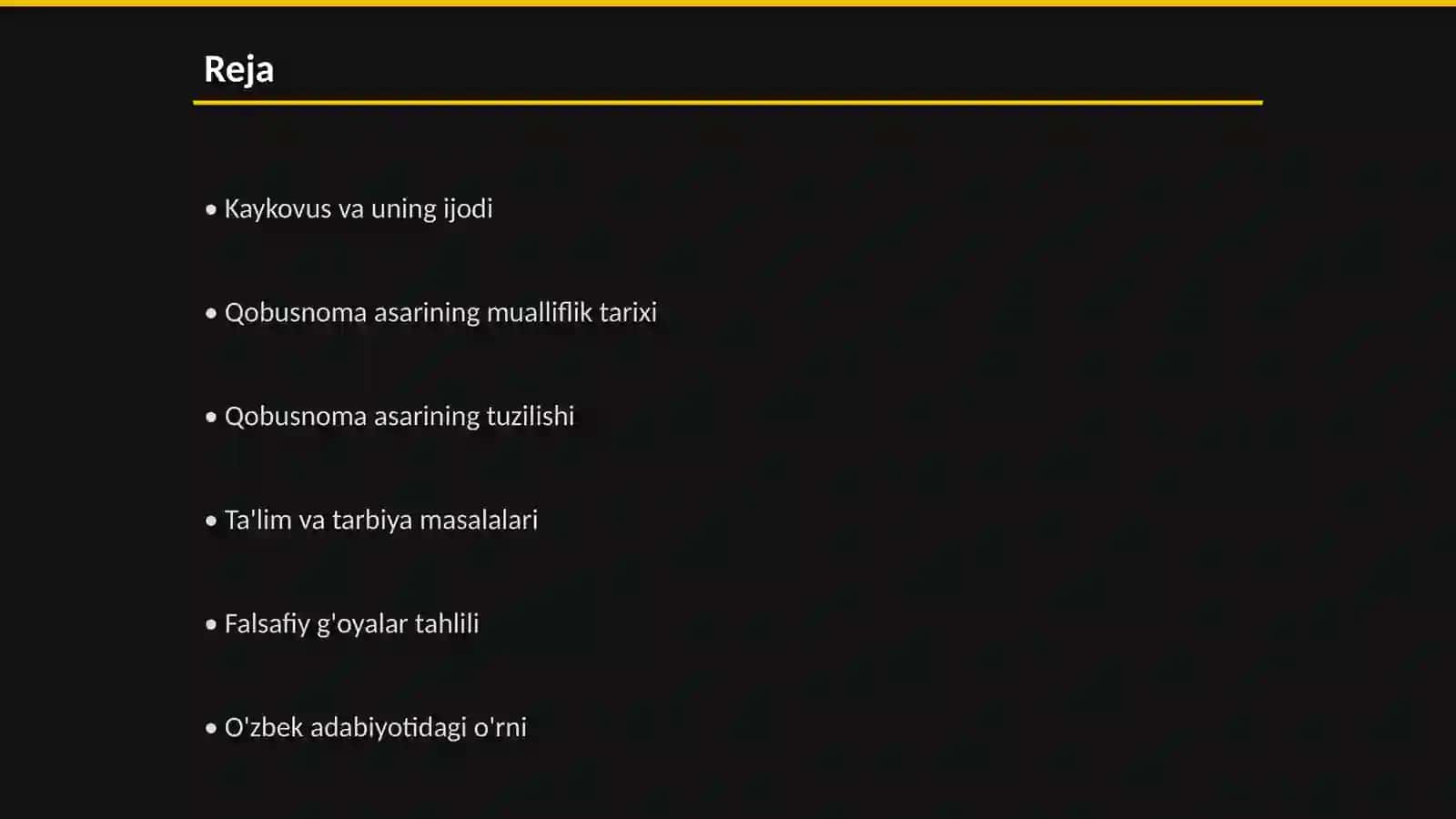 Kaykovusning “Qobusnoma “asari tahlili 2