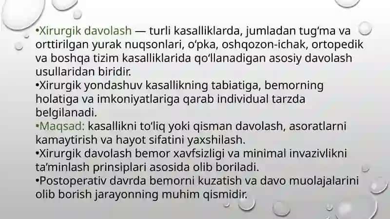 Xirurgik davolashning umumiy prinsiplari 2