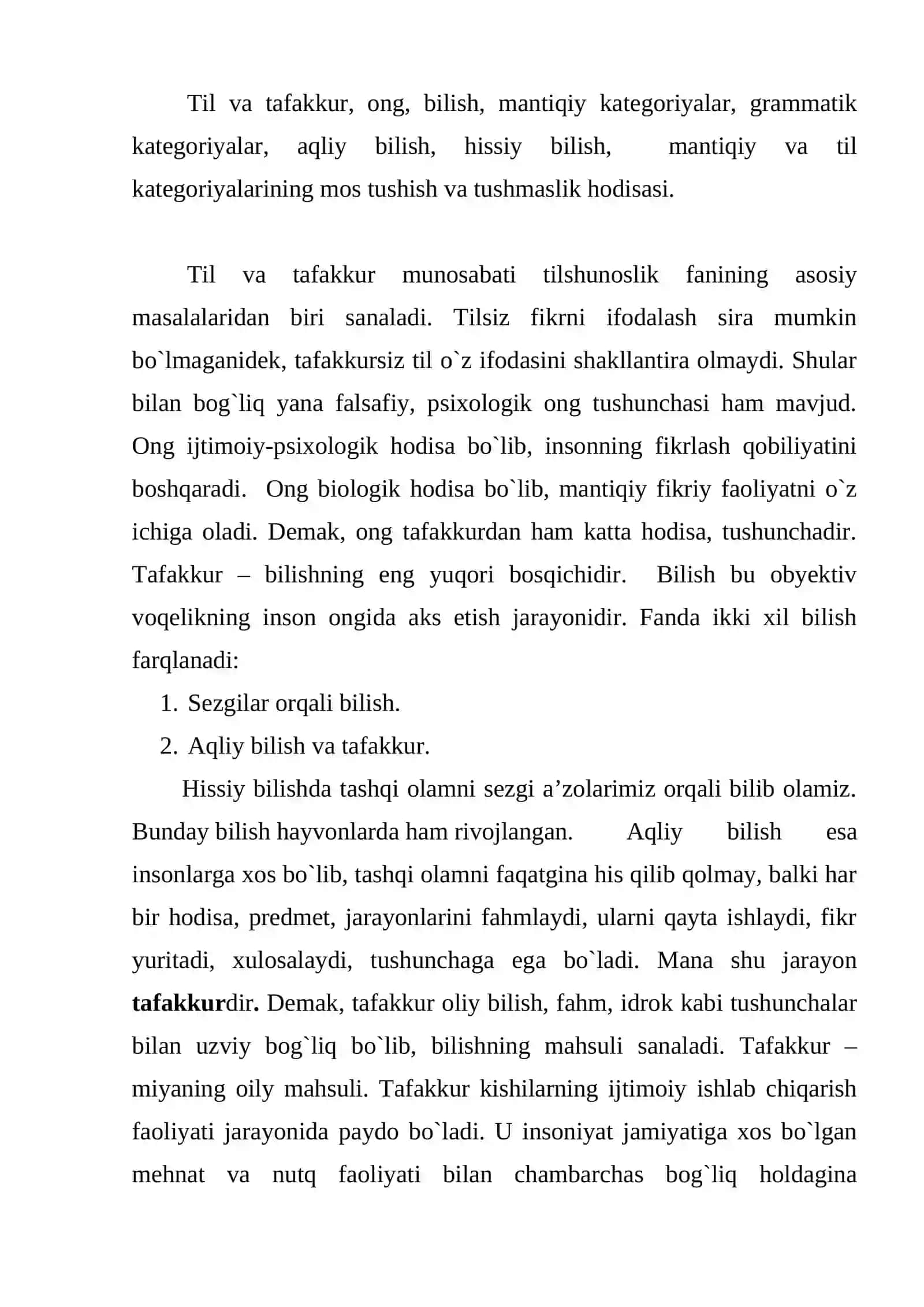 Til va tafakkur masalalari 2