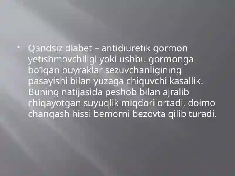 Qandsiz diabet 2