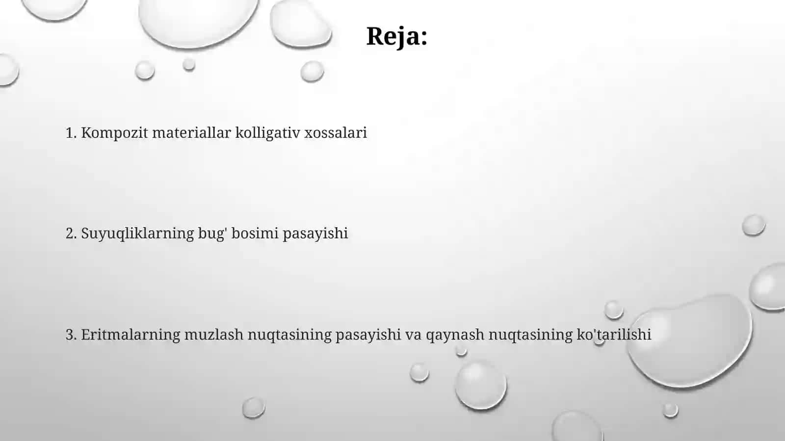 Kompozit materiallar kolligativ xossalari 2