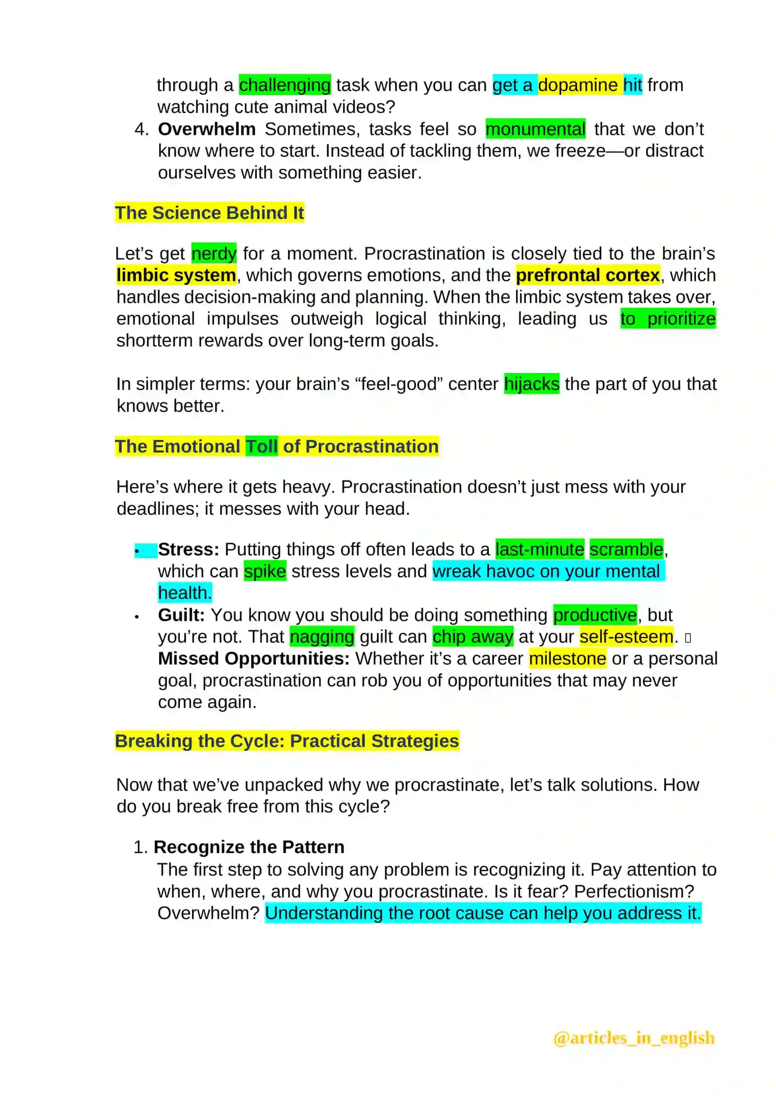 The Psychology of Procrastination: Breaking the Cycle 2