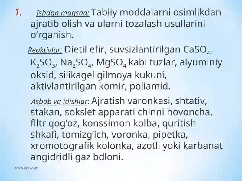 Organik moddalarni tozalash:Qayta kristallash va xaydash 2