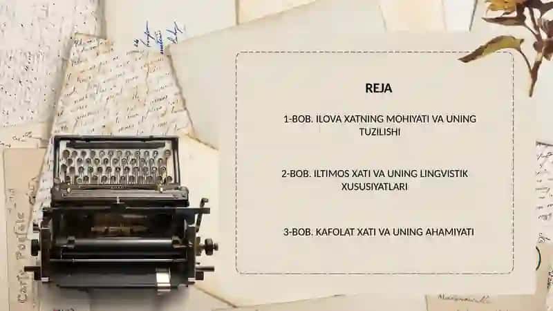 Ilova xat, iltimos xati, kafolat xati 2