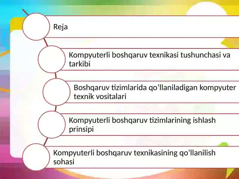 Kampyuterli boshqaruv texnikasi vositalari 2
