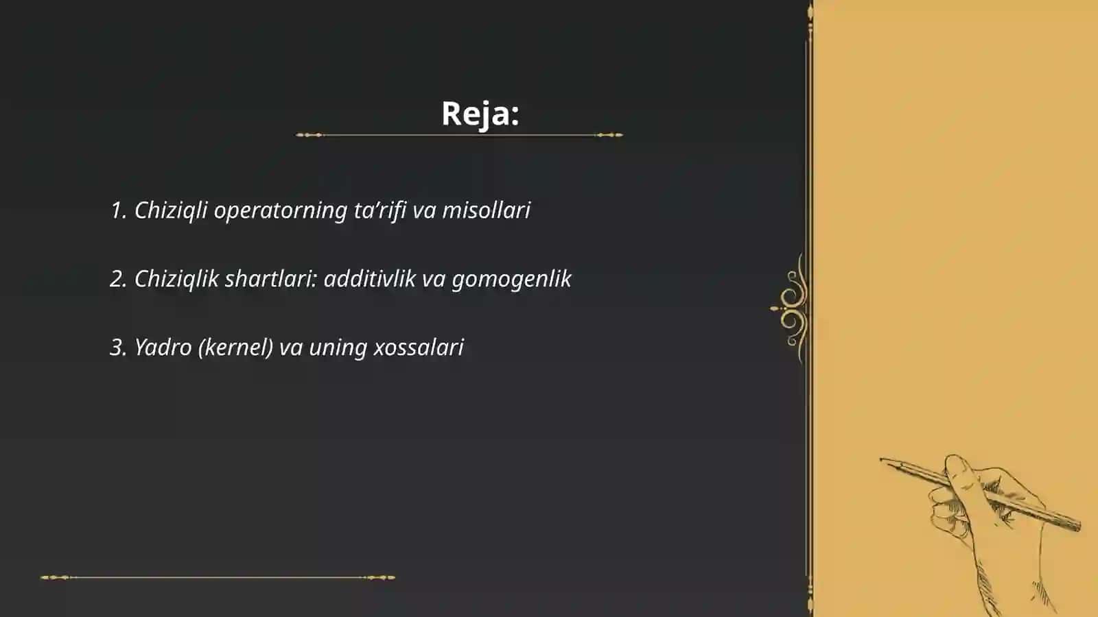 Chiziqli operator va ularning xossalari 2