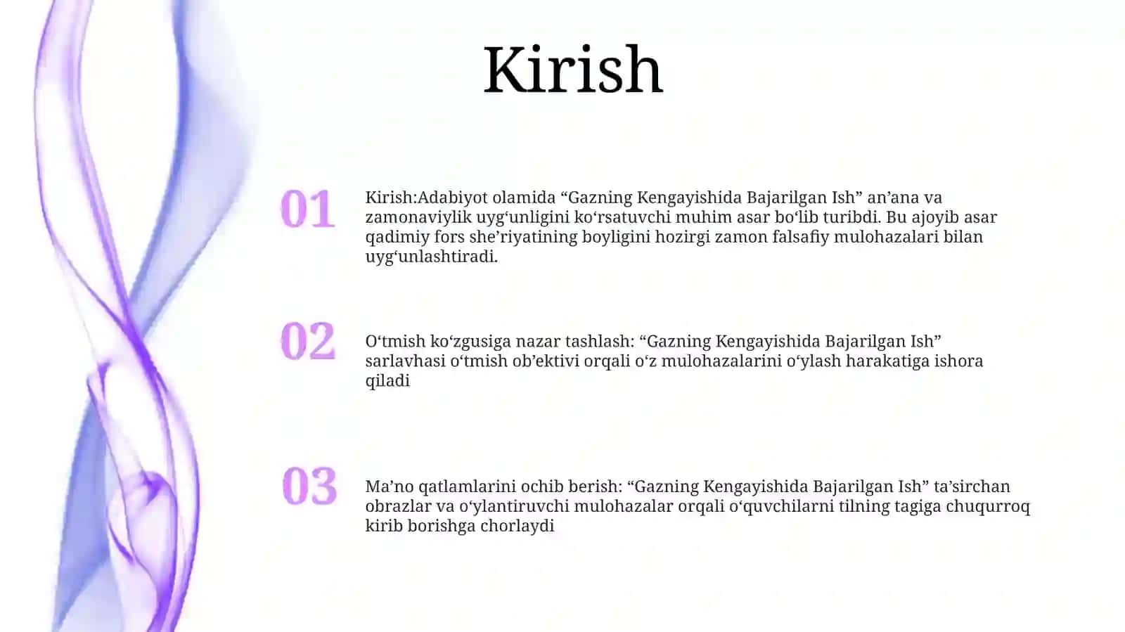 Gazning Kengayishida Bajarilgan Ish 2