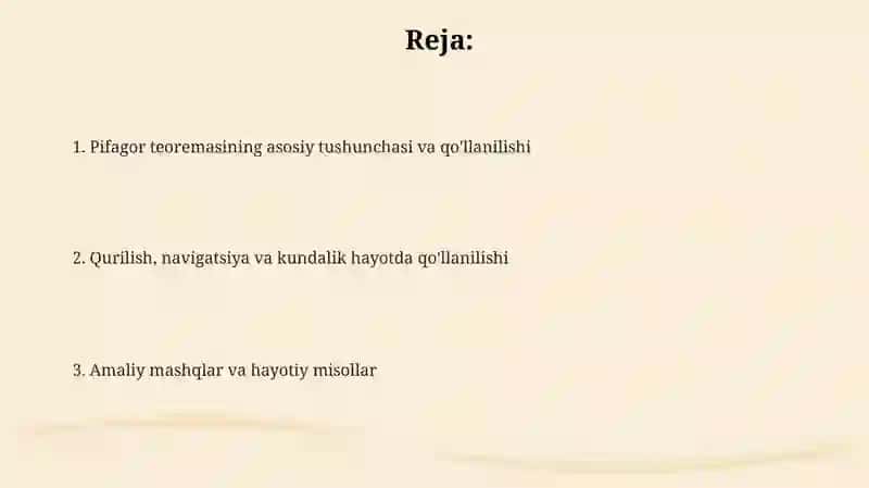 Pifagor teotamasining real hayotdagi tatbiqlari 2