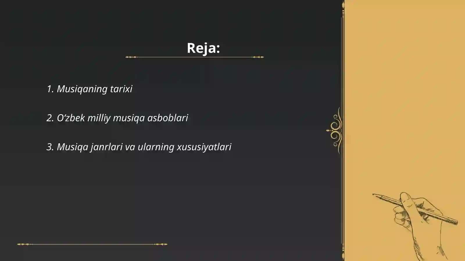 Musiqada bir soatlik dars ishlanma tayorlash 2