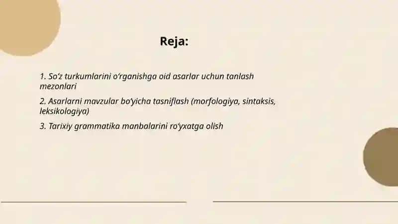Soʻz tyrkumlarini oʻrganishga oid adabiyotlar 2