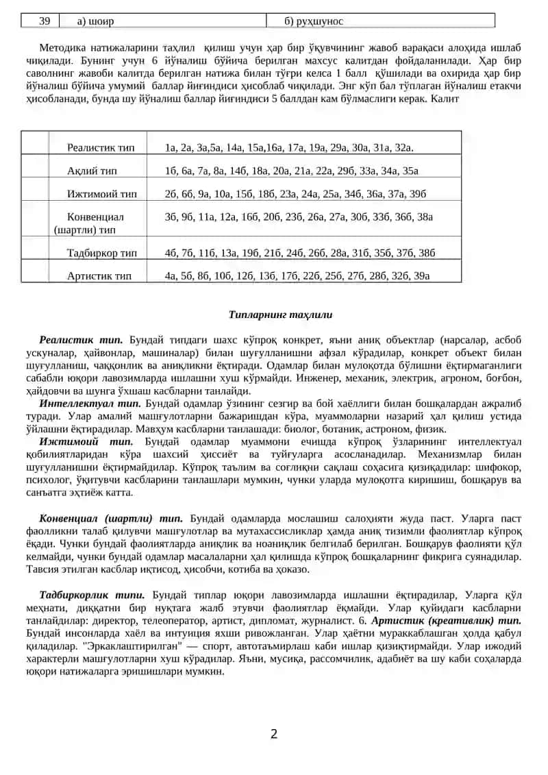 ХОЛЛАНД МЕТОДИКАСИ 2