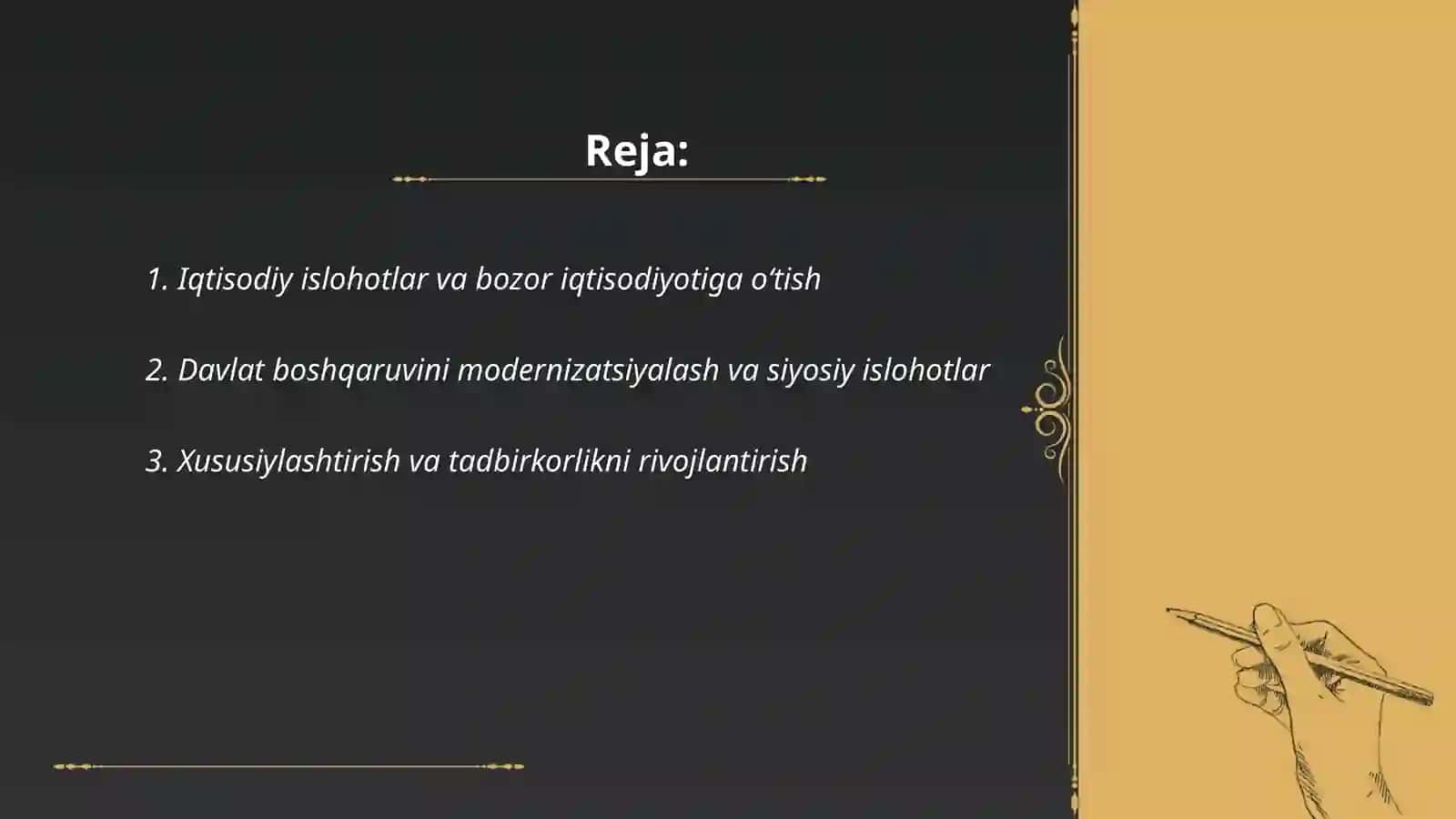 Mustaqillik yillarda O'zbekiston rivojlanishi 2