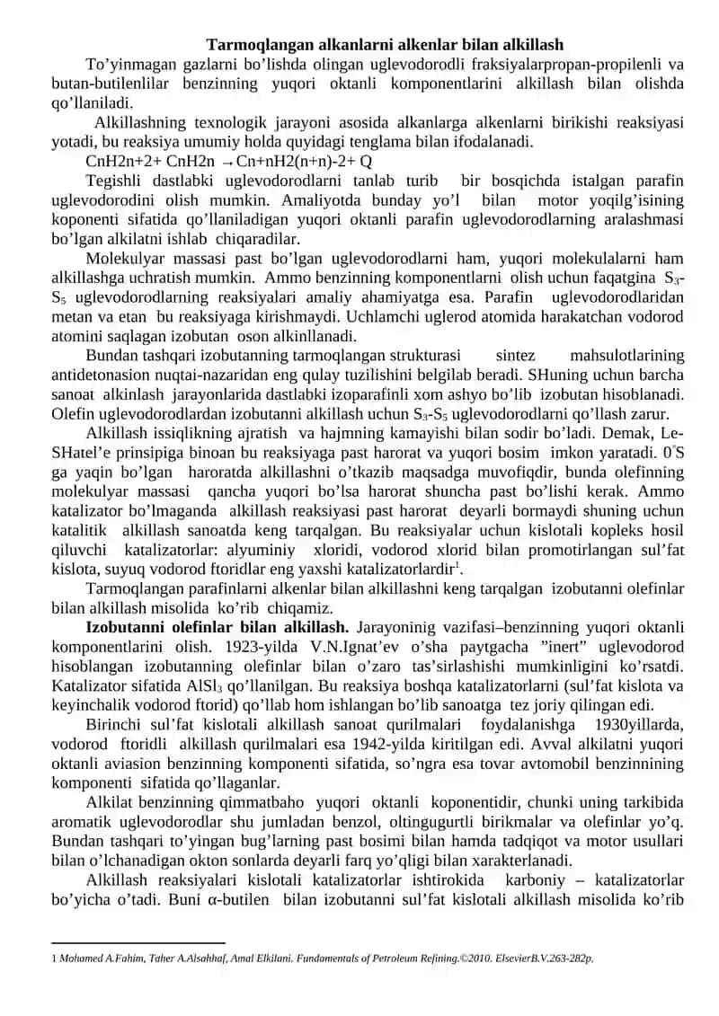 Alkillash texnologiyasi 2